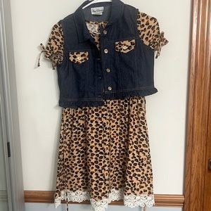 Leopard-Print Dress with Jean Jacket (Youth 14)